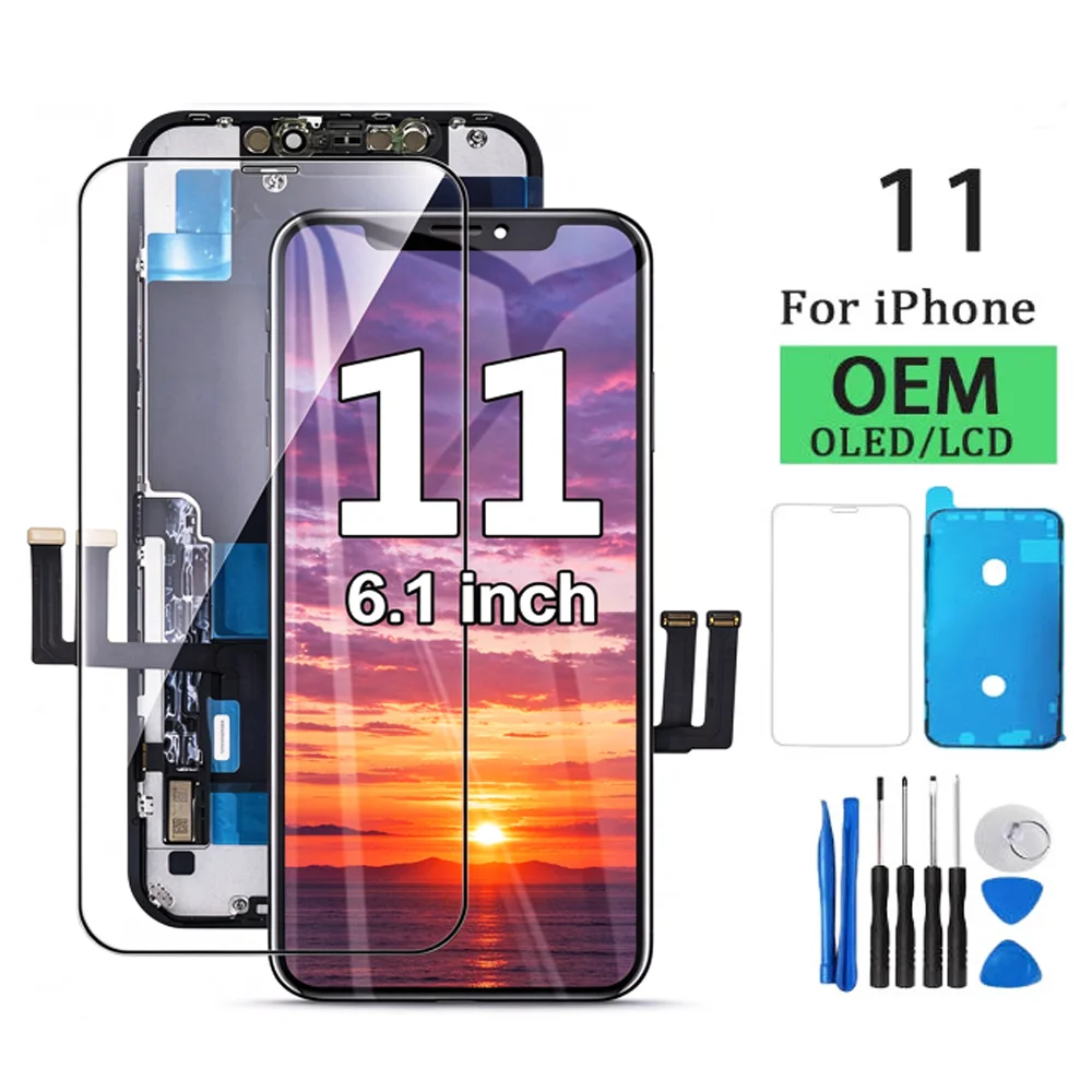 100% Tested Lcd For iPhone 11 Display 3D Touch Screen Replacement with Metal Frame Full FHD Durable Easy to Install Factory Lcd