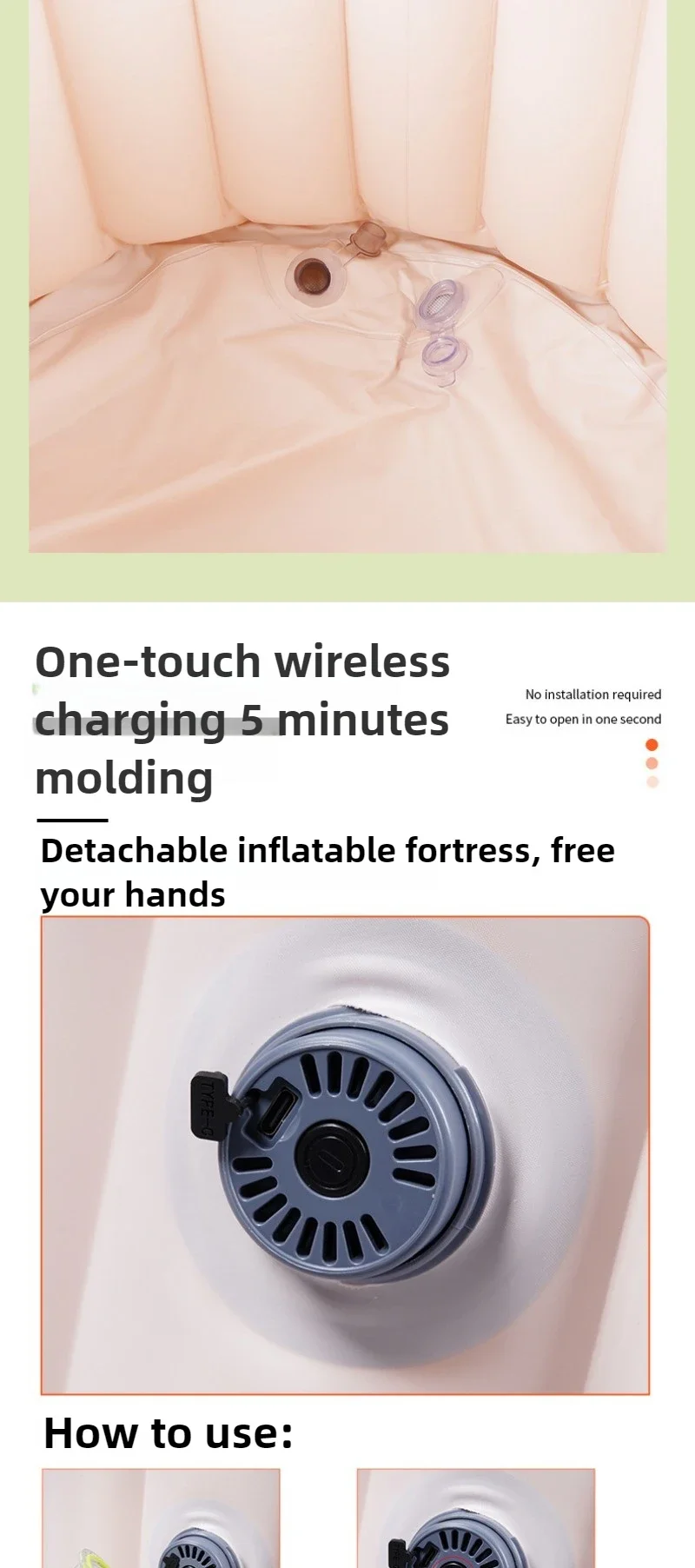 Excellent Automatic Inflatable Bath Bucket Adult Inflatable Folding Household Full Body Bath Children's Bath Bucket Can Take A S