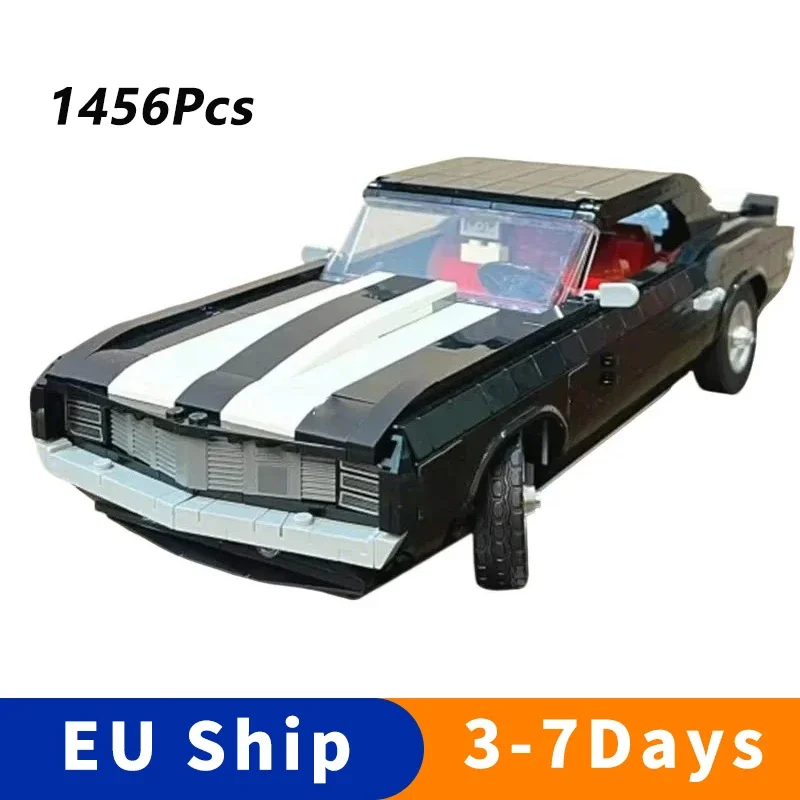 Set di Costruzioni Auto Vintage Nera da 1456 Pezzi, Regalo per Compleanno, Natale, Feste, Giocattolo Creativo Fai-da-Te per Bambini e Adulti