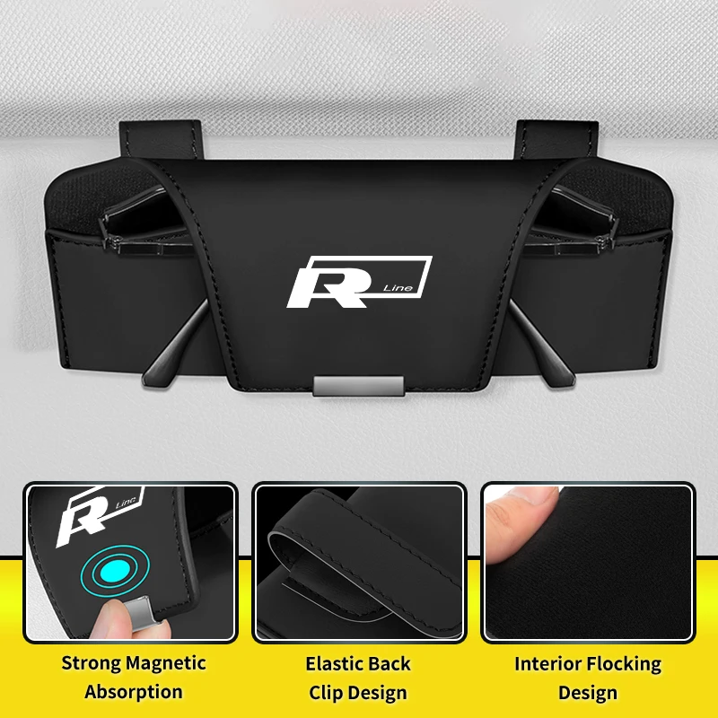 

Car Sunglasses Storage Box Sun Visor Leather Eyeglass Case Interior Accessories For Volkswagen VW Jetta Golf Passat Polo Tiguan