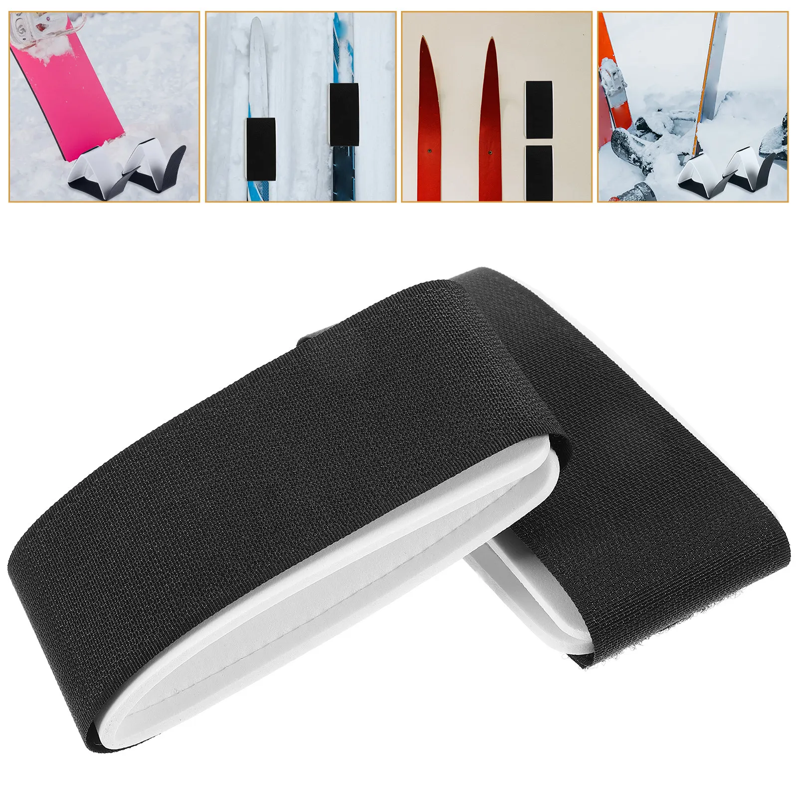 

4Pcs Snowboard Strap Heavy Duty Nylon Ski Fixing Band Easy Carry Adjustable Comfortable for All Snowboards Skiing Board Supplies