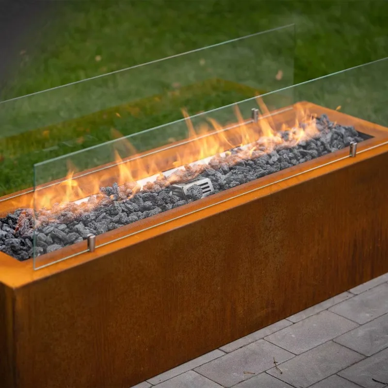 

square Metal Gas Firepit Table for Outdoor Heater Gas Fire Pit Wholesale