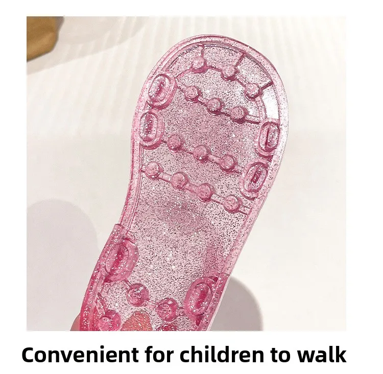 2026 Neue Mädchen Glitzer-Jelly-PVC-Sandalen für Kleinkinder mit Schnallenverschluss, Retro-Geflecht und Cut-Outs, Sommer-Strandschuhe – Detail 9