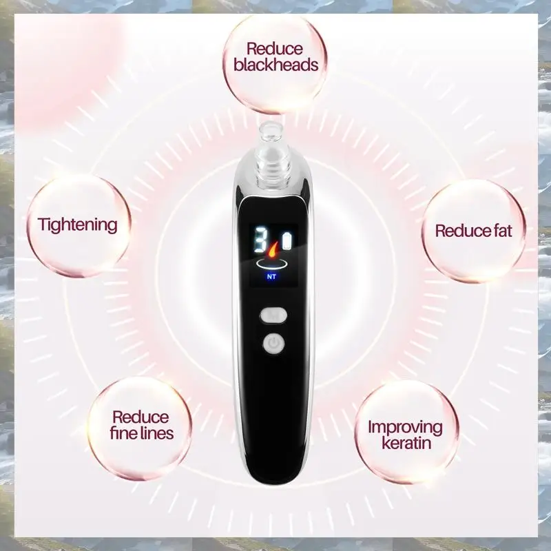 Aspirador de espinillas eléctrico para cara, nariz, acné, punto negro, espinillas, herramientas para el cuidado de la piel del poro, máquina con 6 cabezales
