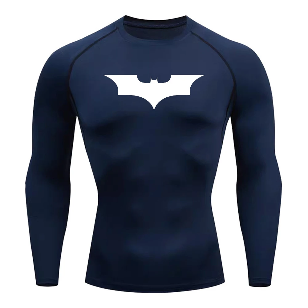 Printed Men\'s Compression Shirt Turtleneck Long Sleeve Rash Guard Gym Base Layer Undershirt Gear Athletic Shirt