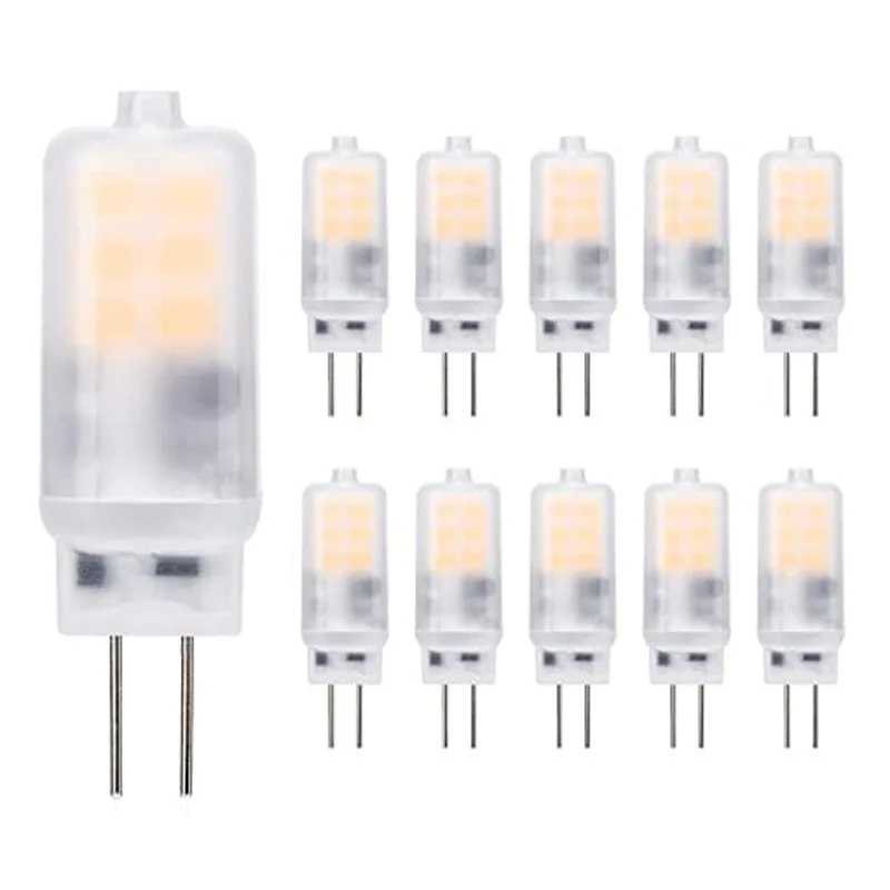 

10pcs G4 LED LED LED LED LED Кукурузная лампа AC / DC12V 3W 2835 Замена галогенных ламп