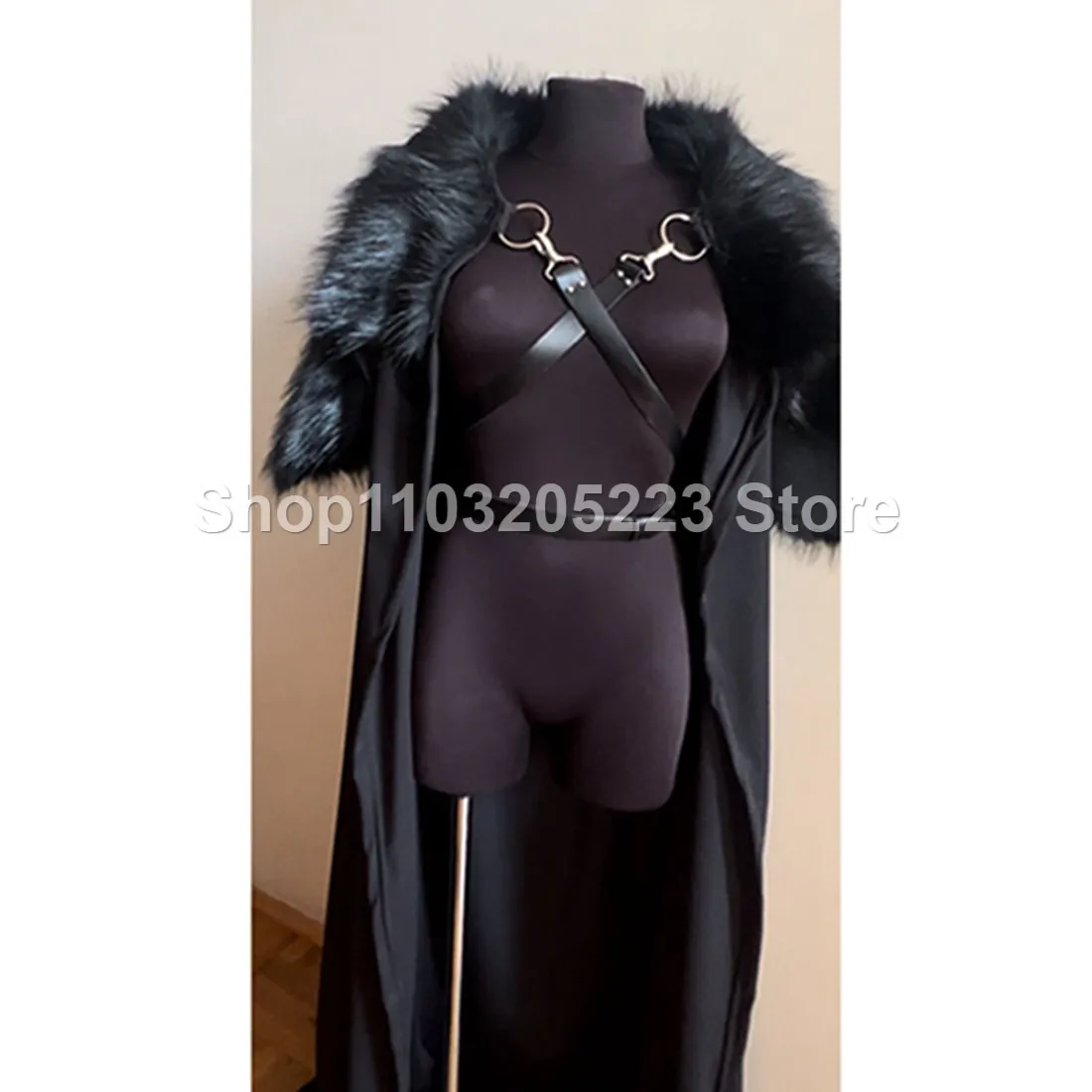 

Medieval Production Costume Robe Jacket, Warrior Cloak Women's Faux Fur Cloak, Viking Fur Robe, Samurai War Robe