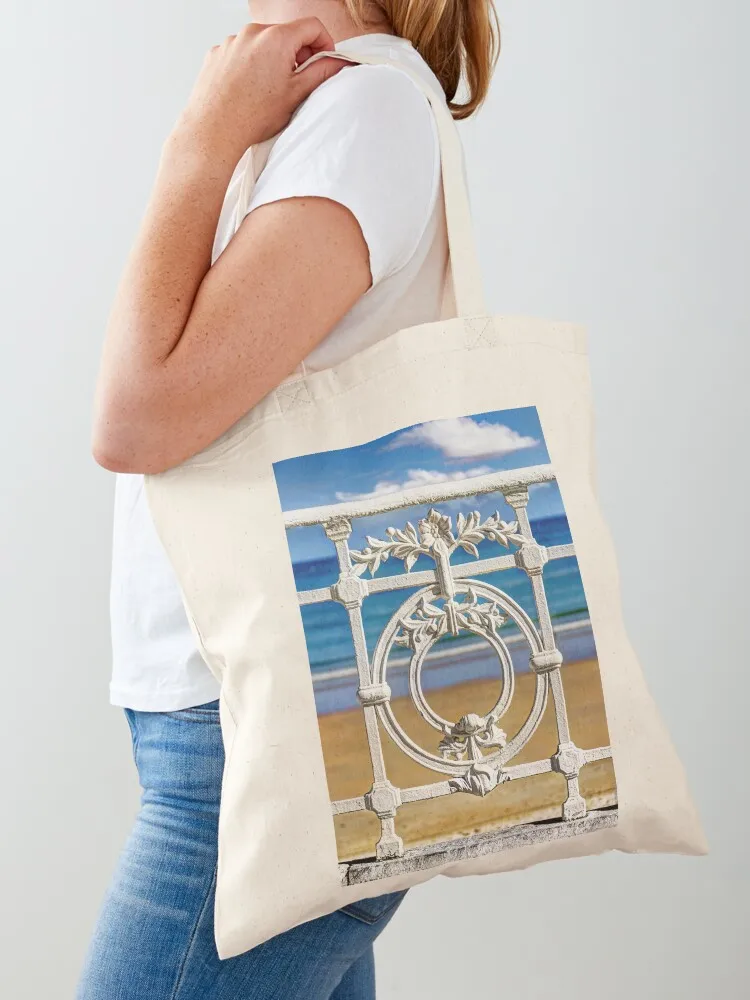 Concha Bay Railing in San Sebastian Tote Bag tote screen canvas bags luxury women canvas Canvas