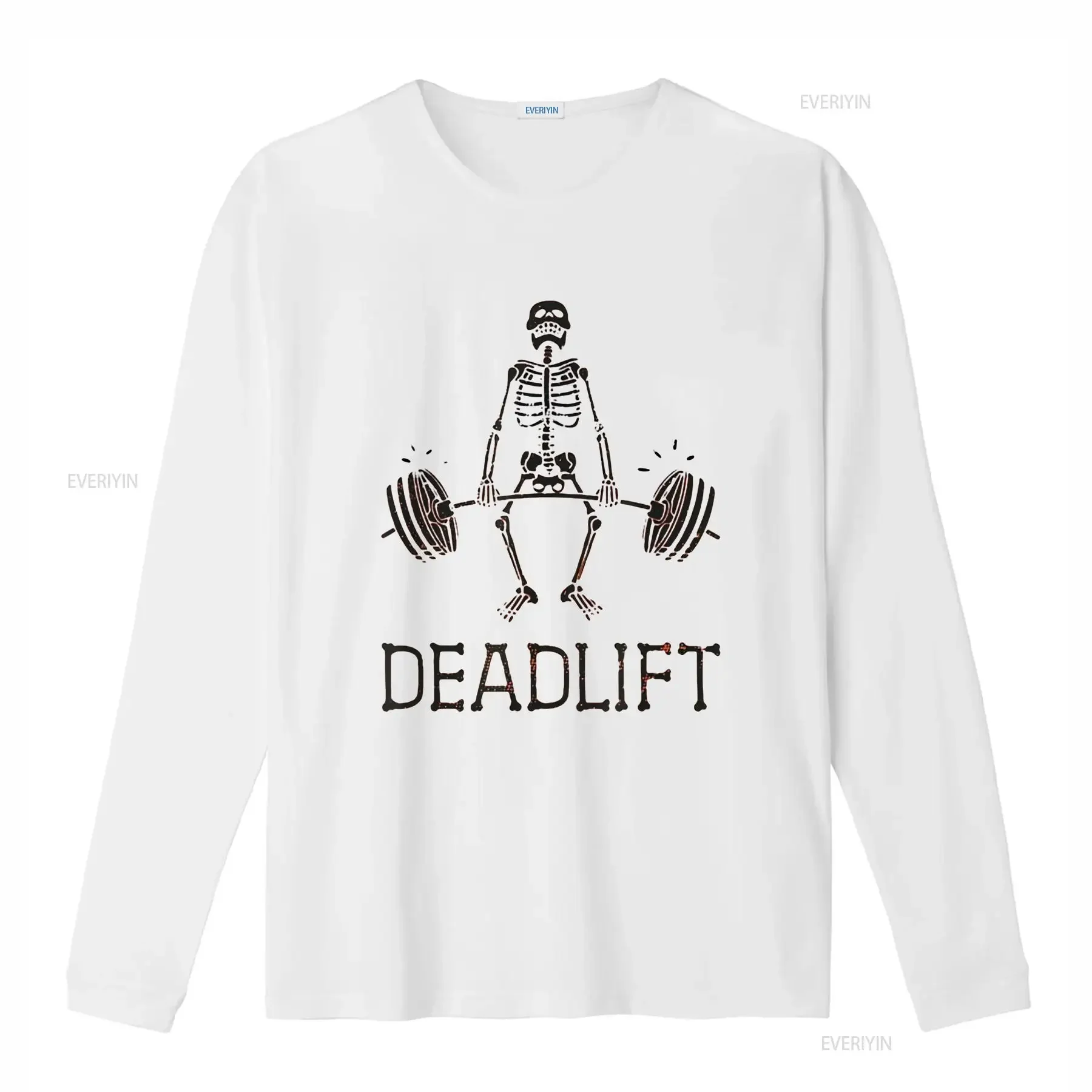 DEADLIFT Funny Halloween Skeleton Weight Lifting Workout T Shirt vintage Washed Stretched homme Casual designer clothes Unisex