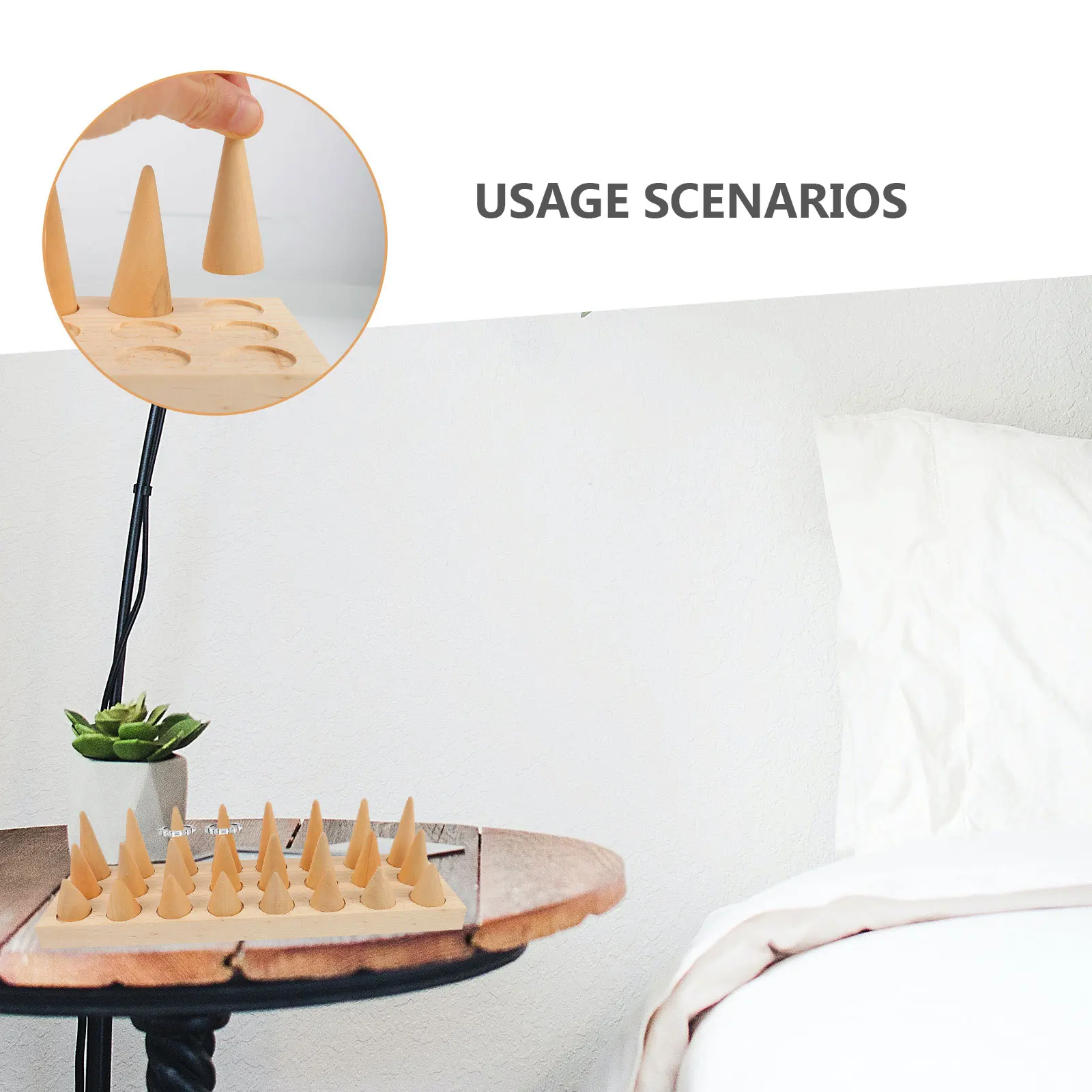 

Wooden Ring Display St Holder ganizer Cone Shape Jewelry Exhibitions Fingers Storage Solutions Retail Decor Accessories
