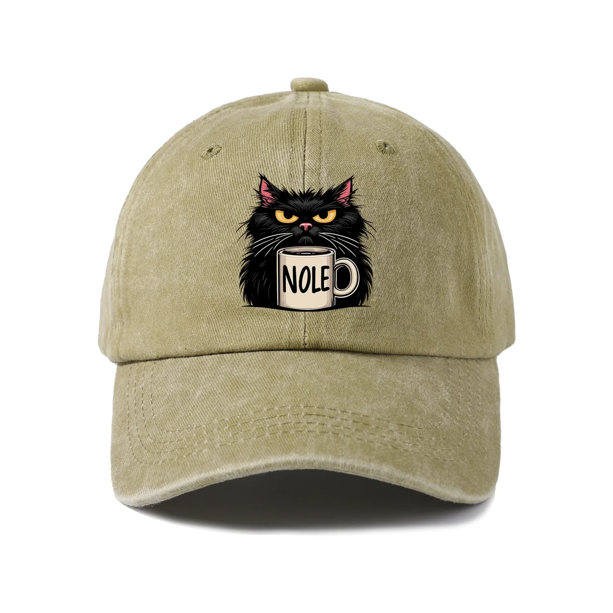 Retro Typography Graphic Baseball Cap, Vintage Washed Adjustable Unisex Dad Hat, Everyday Gift