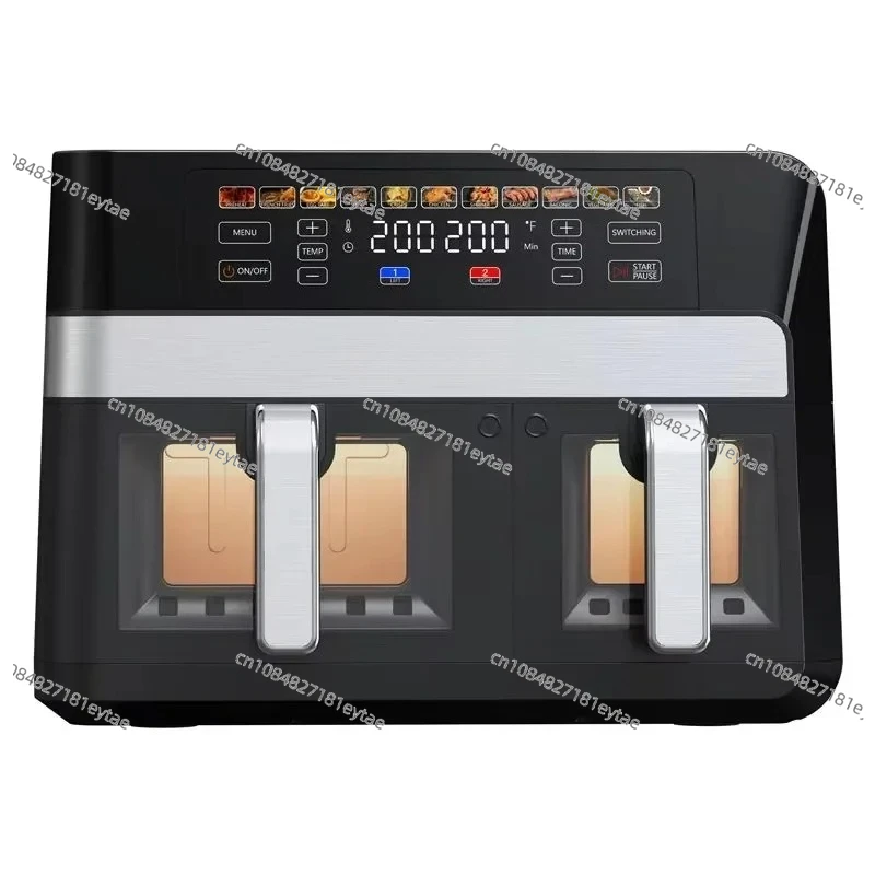 Intelligent Digital Control Air Fryer Oven Large Capacity Oil Free 9L Double Basket Multifunctional Electric Air Fryer