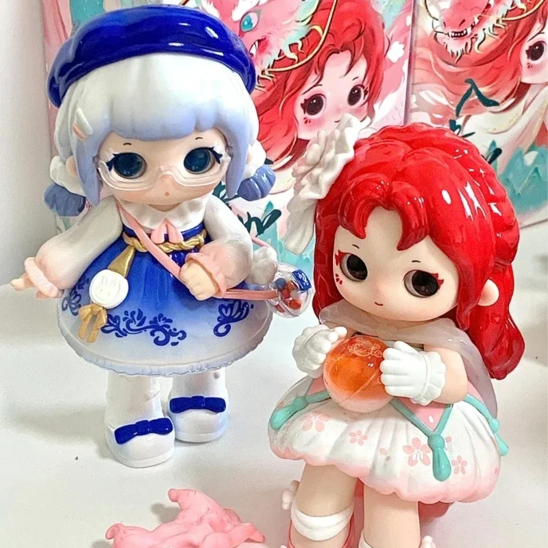 Ziyuli pintura como sonho estilo chinês série caixa cega figura de ação bonito caixa mistério kawaii boneca ornamento desktop presentes da menina