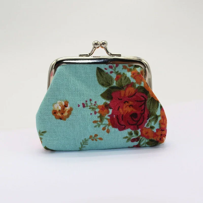 Xgnvpy-Mini monederos de lona de rosas para mujer, monedero Floral elegante, Mini monedero con broche para mujer y niña, bolsa para cambio de dinero, llavero