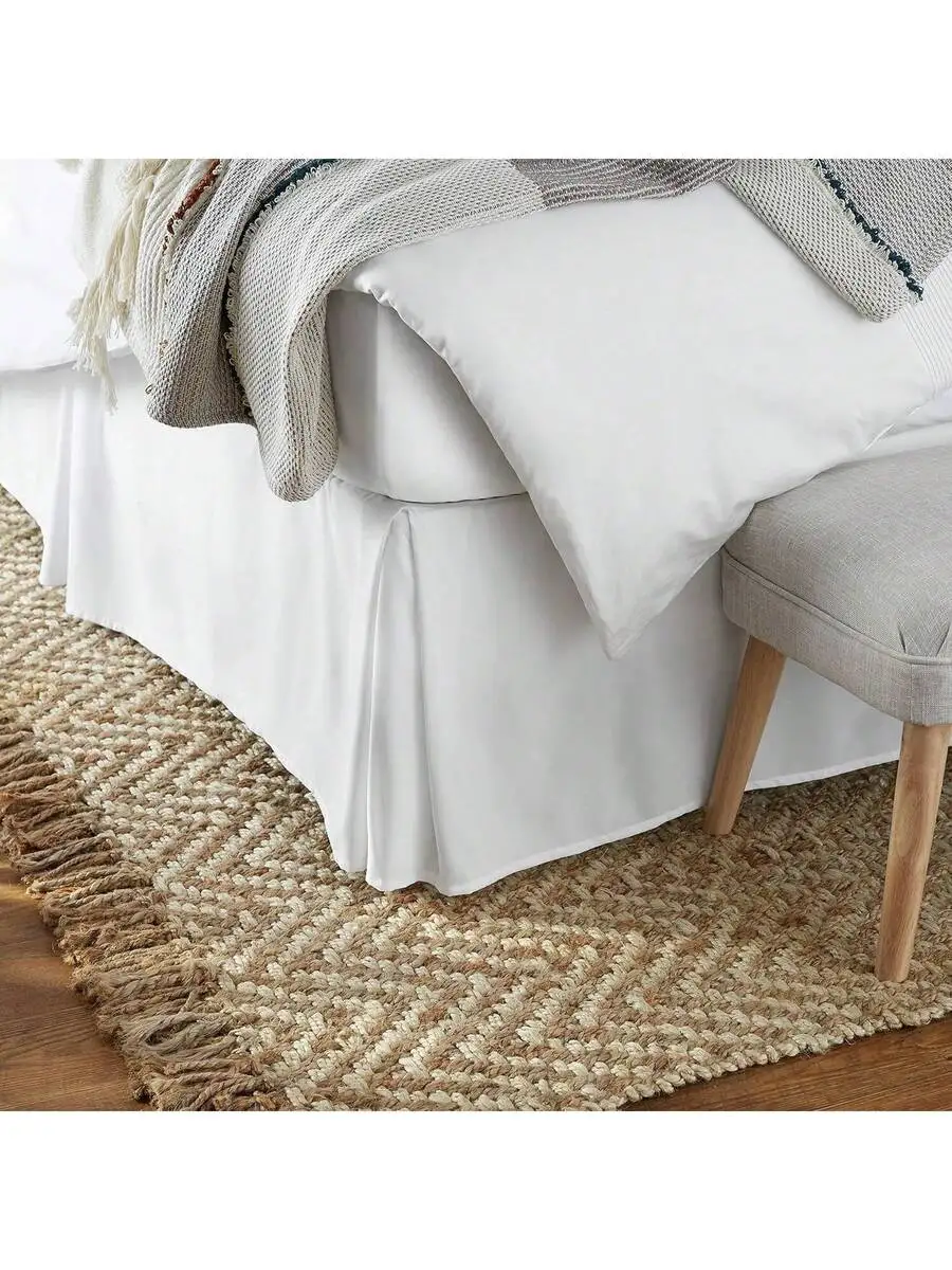 

Lightweight Pleated Bed Skirt Full Size Beige Solid Polyester Microfiber