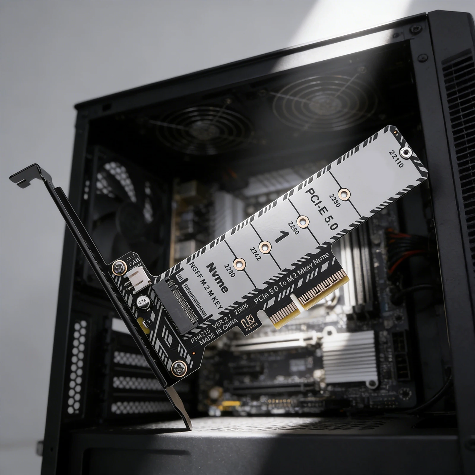 

M.2 NVME SSD Adapter Full Height/Low Profile Bracket Supports 2280 2260 2242 2230 22110 NVMe PCIe Adapter (Not for SATA NGFF)