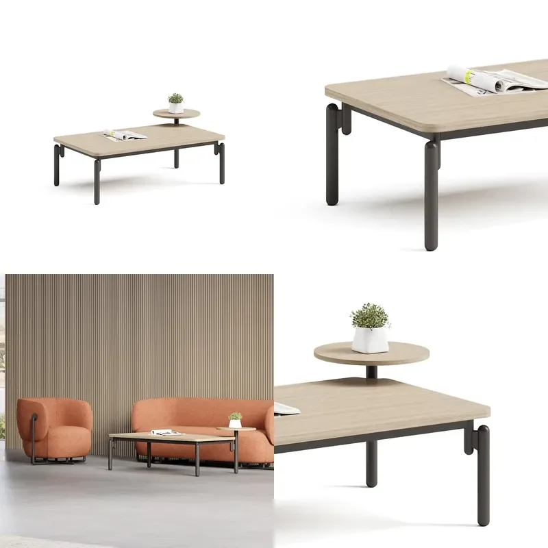 Modern Nordic Style Metal Frame Wood & Coffee Table Wholesale Fashion Living Room Furniture Simple Corner Table