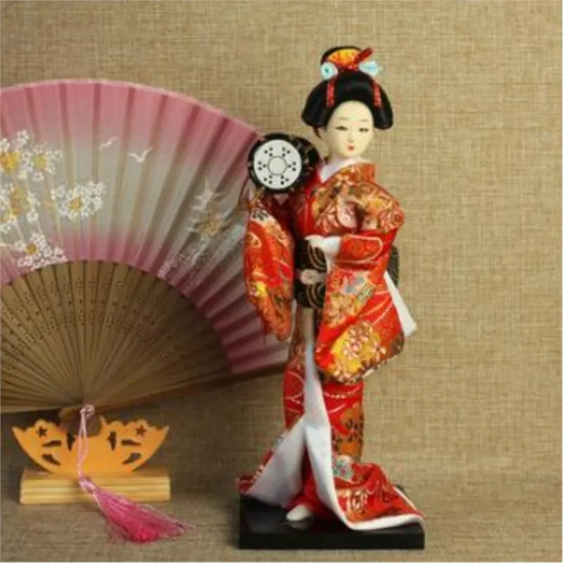 Boneca em miniatura de gueixa japonesa, 24-26cm, com lindo quimono, cultura japonesa, artesanato feito à mão para meninas, presente zl217