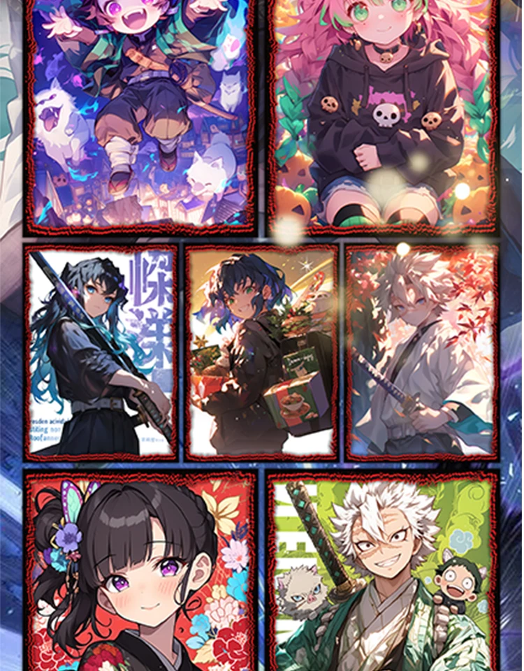 Newest Demon Slayer B5 Collection Card Kimetsu No Yaiba Tanjirou Kamado Nezuko Anime Character Collection Card Children Toy Gift