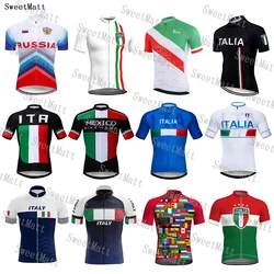 New Italy Polyester Quick Dry Outdoor Sports Cycling Jersey  Breathable Sweat Absorption Men's Bicycle Short Sleeve