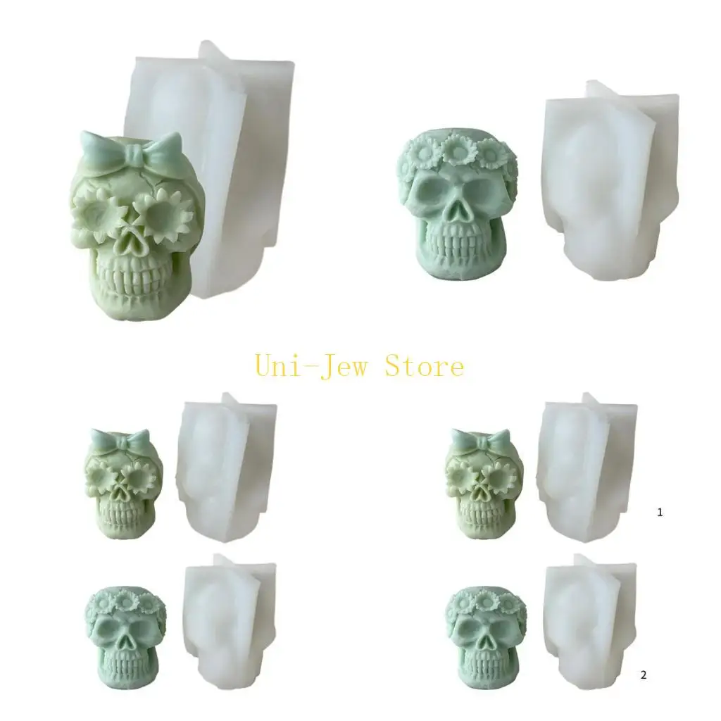 

40GB Skull Head Silicone Mold DIY Halloween Ornament Epoxy Resin Plaster Molds