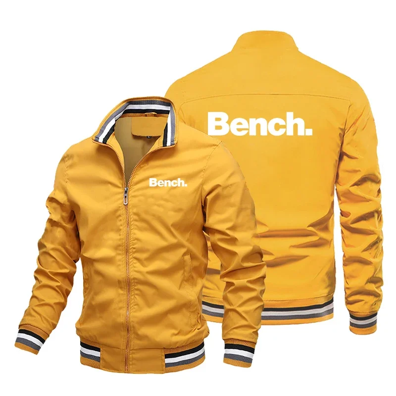 Men's Casual Jacket, Printed Windproof and Sun-proof Stand-up Collar Jacket, Men's Fashionable Daily Loose Top Autumn Coat