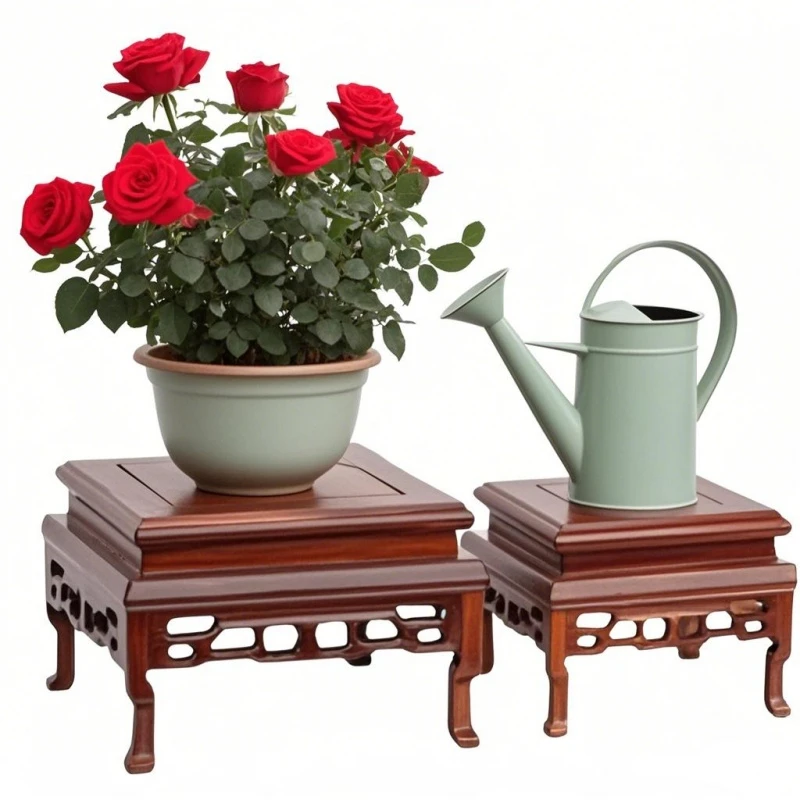 Miniature Wooden Square Table Coffee Tea Sets Pedestal Figurines Vase Flower Pot Sorting Table Display Stand Bonsai Plant Shelf