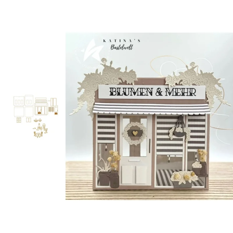 Neues Produkt Vorverkauf Haus Eltern-Kind Stanzformen und Stempel DIY Scrapbook Album Dekoration Geprägtes Papierkarten-Set