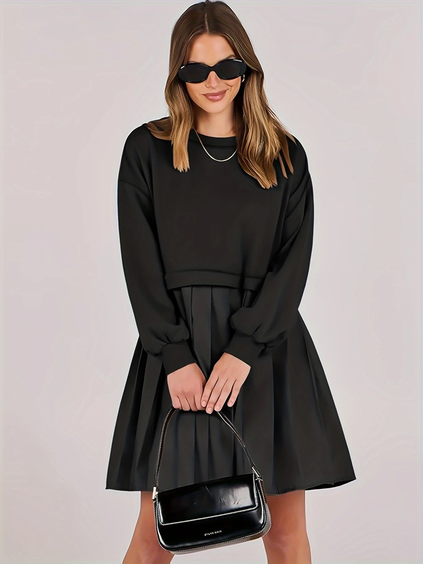 Plus Size Women Pleated Dress Fashion Comfortable Dress view 3