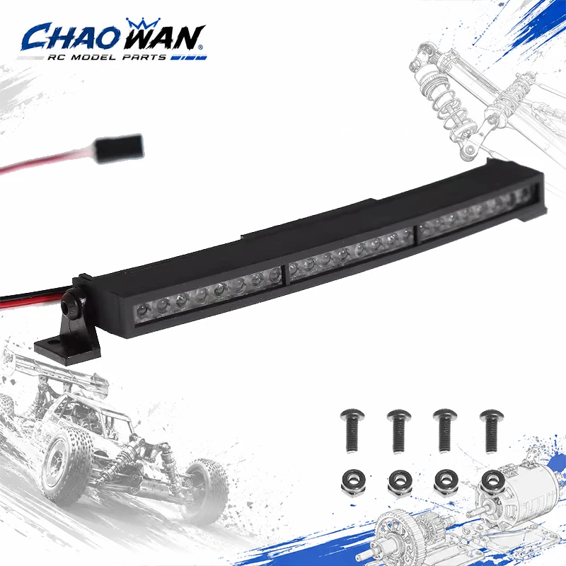 116mm Bendable Metal Bright LED Roof Light Bar for Axial SCX10 90046 Traxxas TRX4 MJX H8H H8P 1/10 RC Crawler Upgrade Parts