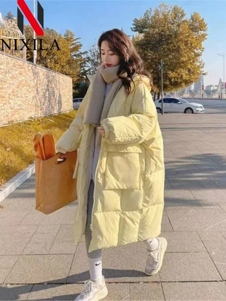 

Winter Women's Padded Parkas Long Sleeve Demi-season Long Coat Quilted Cotton Thick Warm Oversize Jacket for Women 2023 Clothes