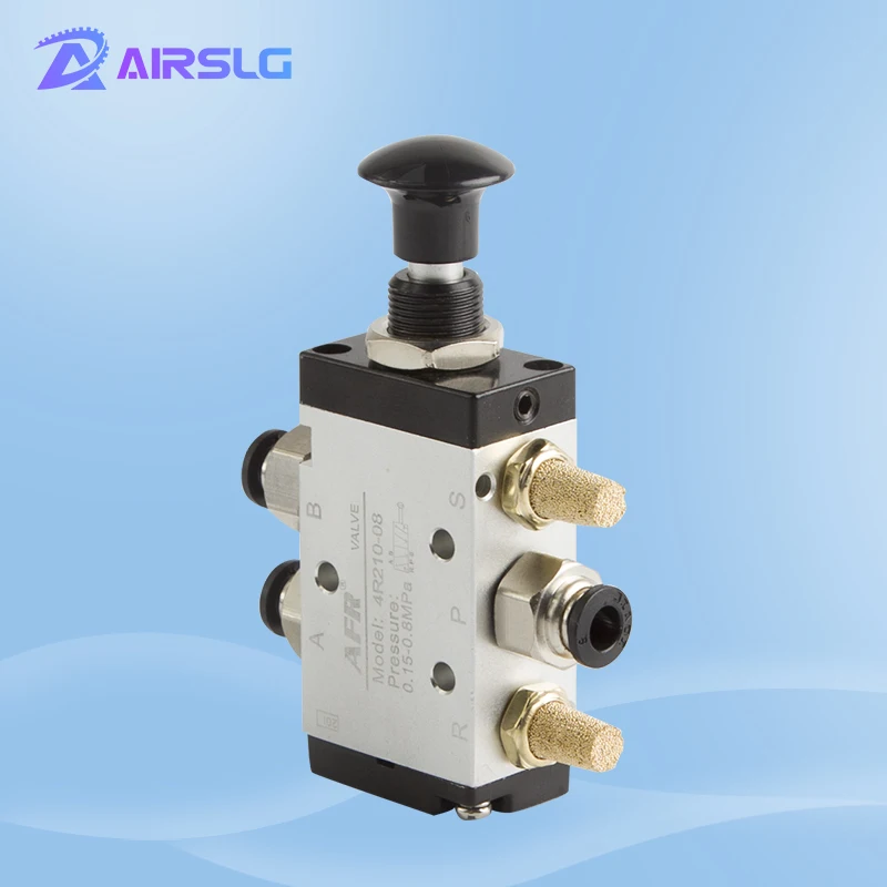 Free shipping ( 1 PCS ) Pull the valve mechanical valve pneumatic switch two three-way 5 pass 4R210-08 control cylinder valve