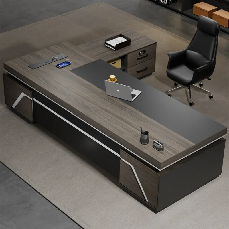 L-shape Office Desk Wooden Minimalis Creative High Quality Office Desk New Stylish Advanced Mesa Oficina Office Furniture