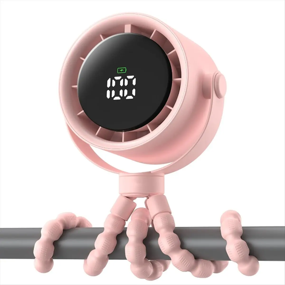 2026 Trend Baby Stroller Fan, Rechargeable Portable Clip on Fan LED Display, 360°Rotate Personal Cooling Fans for Crib