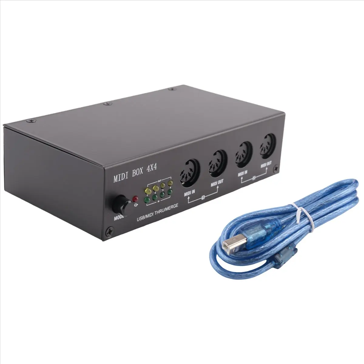 USB MIDI Interface MIDI Box 64 Channels Musical Instruments Merge Thru Box