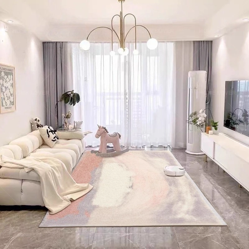

Кремовый стиль Ковер для гостиной Современный диван Журнальный столик Большая площадь Нескользящий напольный коврик Складной мягкий коврик для спальни, который можно стирать в машине