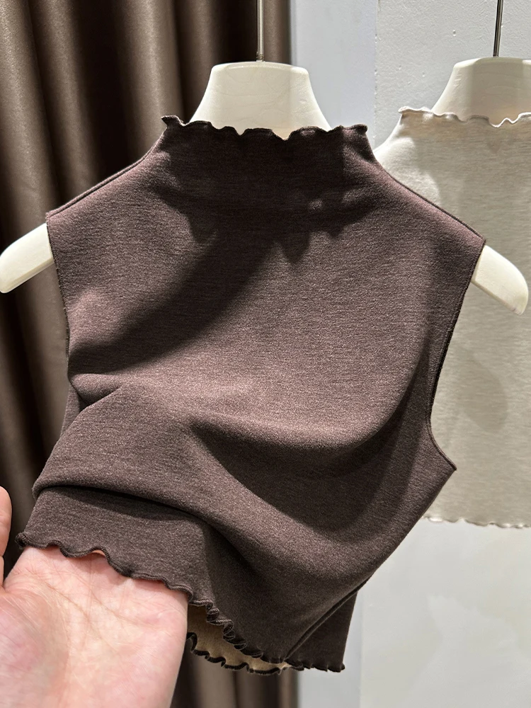 

Высококачественный двусторонний шелковый бархатный воротник-стойка с подкладкой из флиса, универсальный, на деревянной основе, для женщин, осень-зима