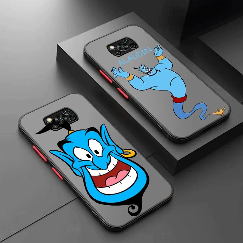 Disney Cool Aladdin Frosted Translucent For Xiaomi Mi Poco X5 X4 X3 M6 M5S M5 M4 M3 F5 F4 F3 GT Pro 5G Cover Phone Case