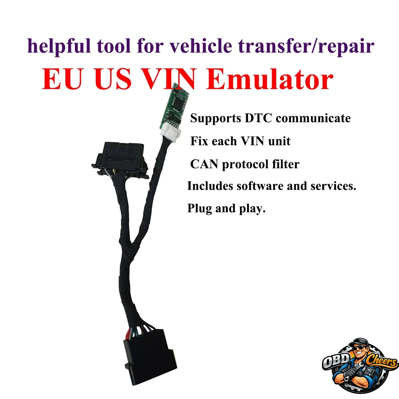 OBD Vin Emulator CANBUS Frame Number Modification Car Repair Module support DTC Diagnostic