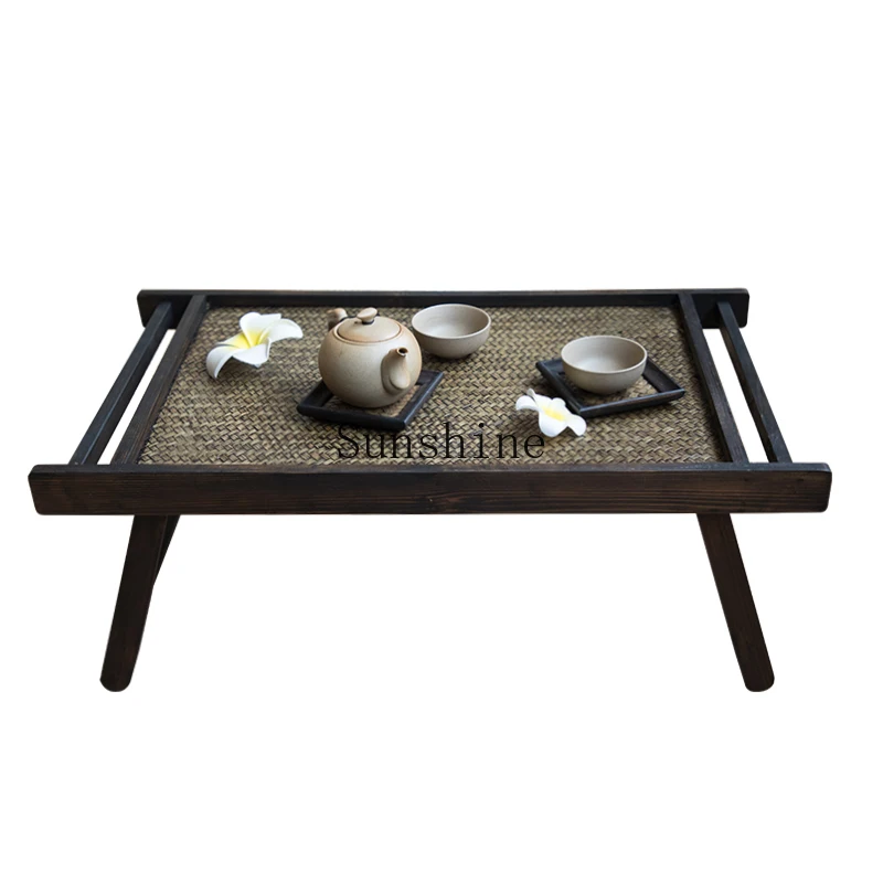 

Japanese-style Zen folding bay window small coffee table tatami tea table solid wood tea table