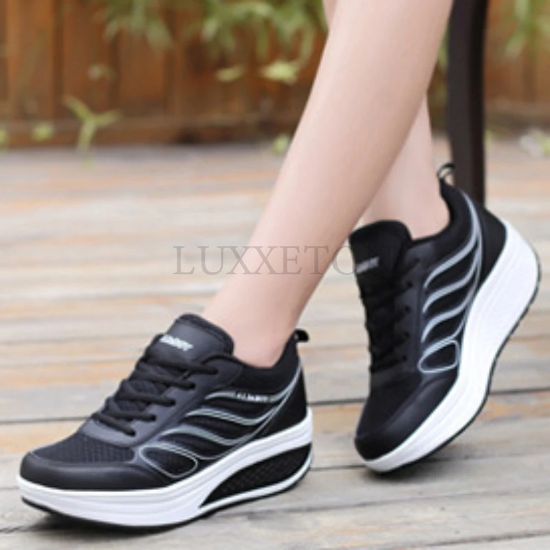 Designer White Platform Sneakers Casual Shoes Women Tenis Feminino Women Wedges Shoes Footwear Basket Femme Trainers Women