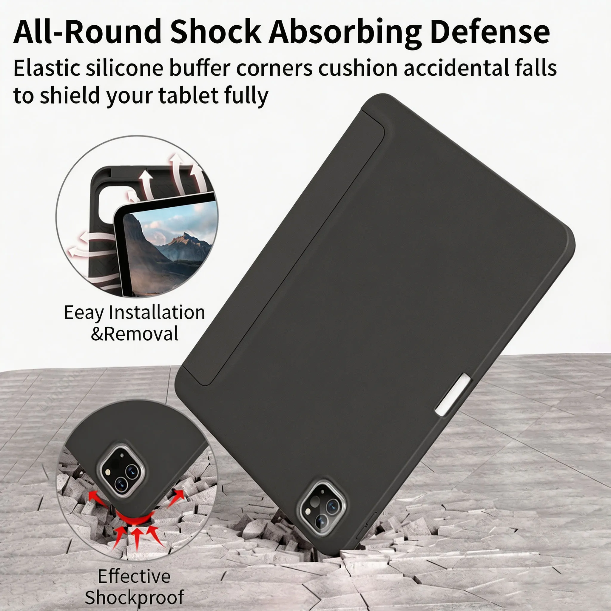Case For iPad Pro 2nd/3rd/4th Gen 11inch 2020/2021/2022, Trifold Stand Cover With Pencil Holder, Auto Sleep/Wake