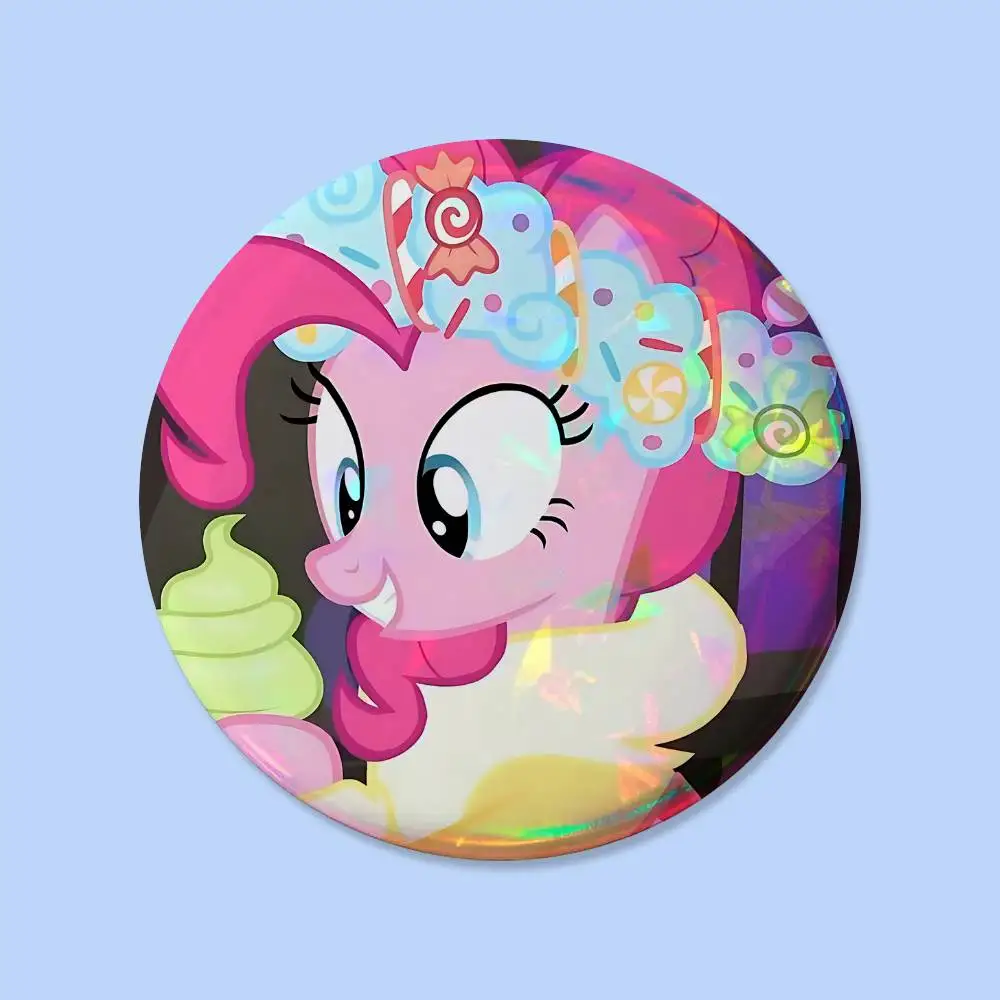 P-Pinkie P-PieS Niedliche Abzeichen 25 32 44 58 75 mm Runde Cosplay-Pins Taschendekoration Fans Sammlerstücke Freunde Geschenke Brosche Souvenir – Detail 9
