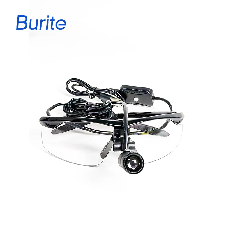 ไฟส่องศีรษะแบบ LED สำหรับทันตกรรม รุ่น Burite 3W ปี 2026 พร้อมแว่นขยายแบบสองตา ใช้สำหรับการผ่าตัดทางการแพทย์ ชาร์จไฟได้