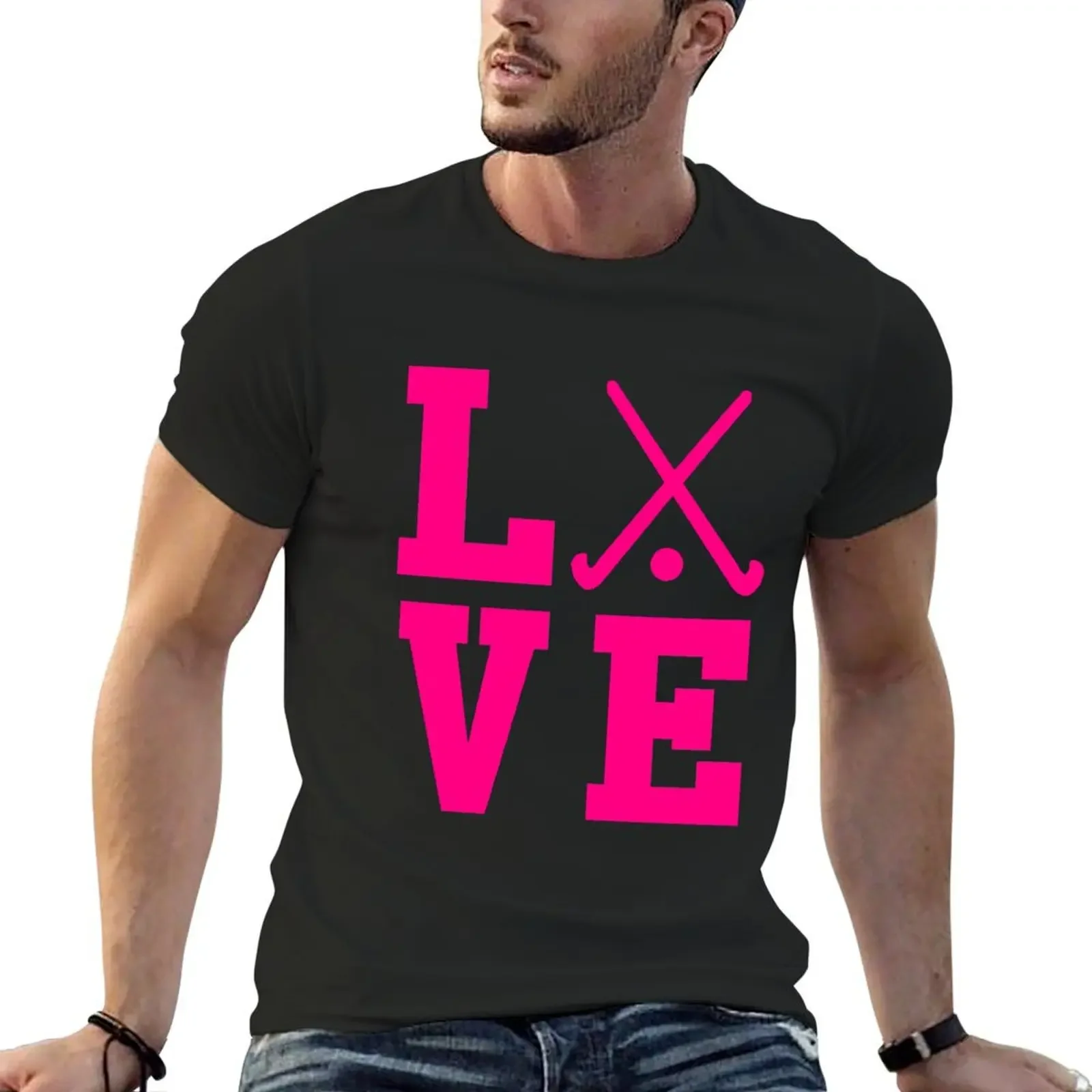 

Love Field Hockey T-Shirt sports fans Personalized t-shirt fashion shirts designer shirts mens champion t shirts