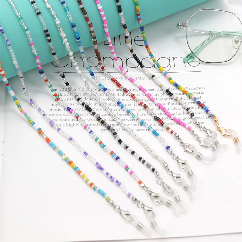 Colored Mask Strap Beaded Glasses Chains Women Face Mask Lanyard Anti Slip Neck Chain For Eyeglass Sunglasses Gift Accessoriess