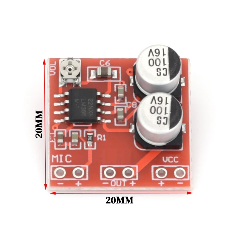 LM386 electret microphone amplifier board / microphone amplifier / without potentiometer DC4-12V