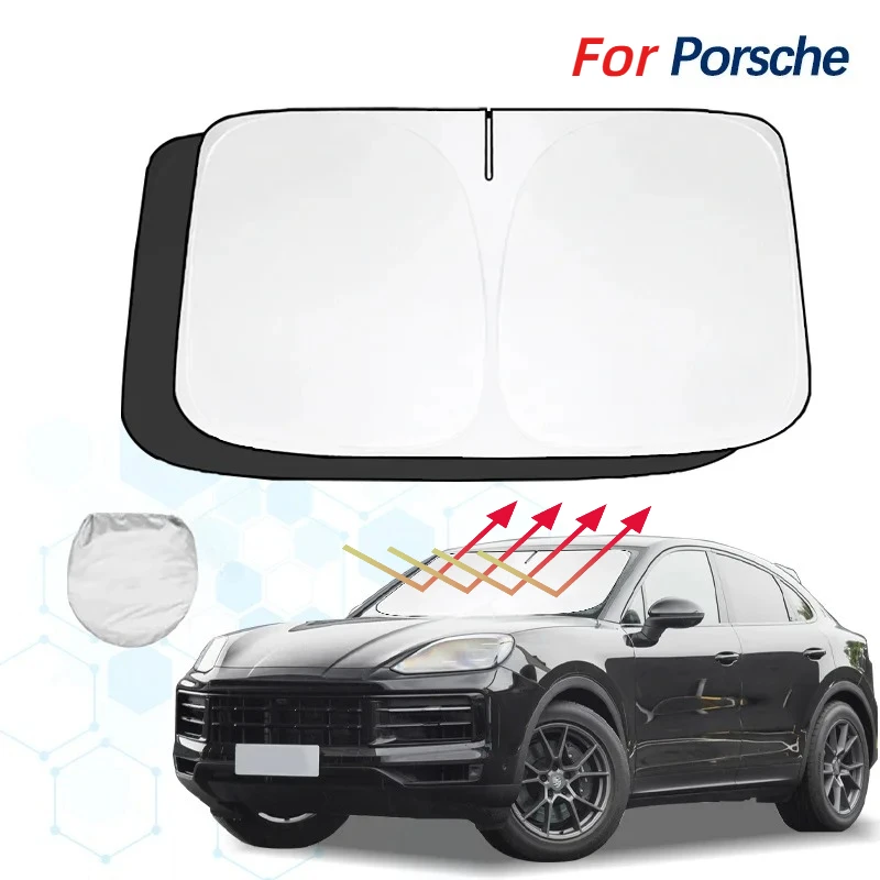For Porsche Cayenne Coupe 955 958 957 Windshield Sun Shade Sunshade Sun Visor Protector Foldable Blocks UV Rays Keep Car Cooler