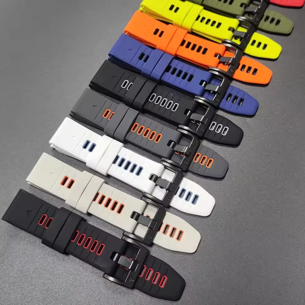Two-Tone Silicone Strap For Garmin Fenix 8 Pro E 7X 7/Epix Pro Gen 2 51mm 47mm/Tactix8 QuickFit 26mm 22mm Watch Band Accessories