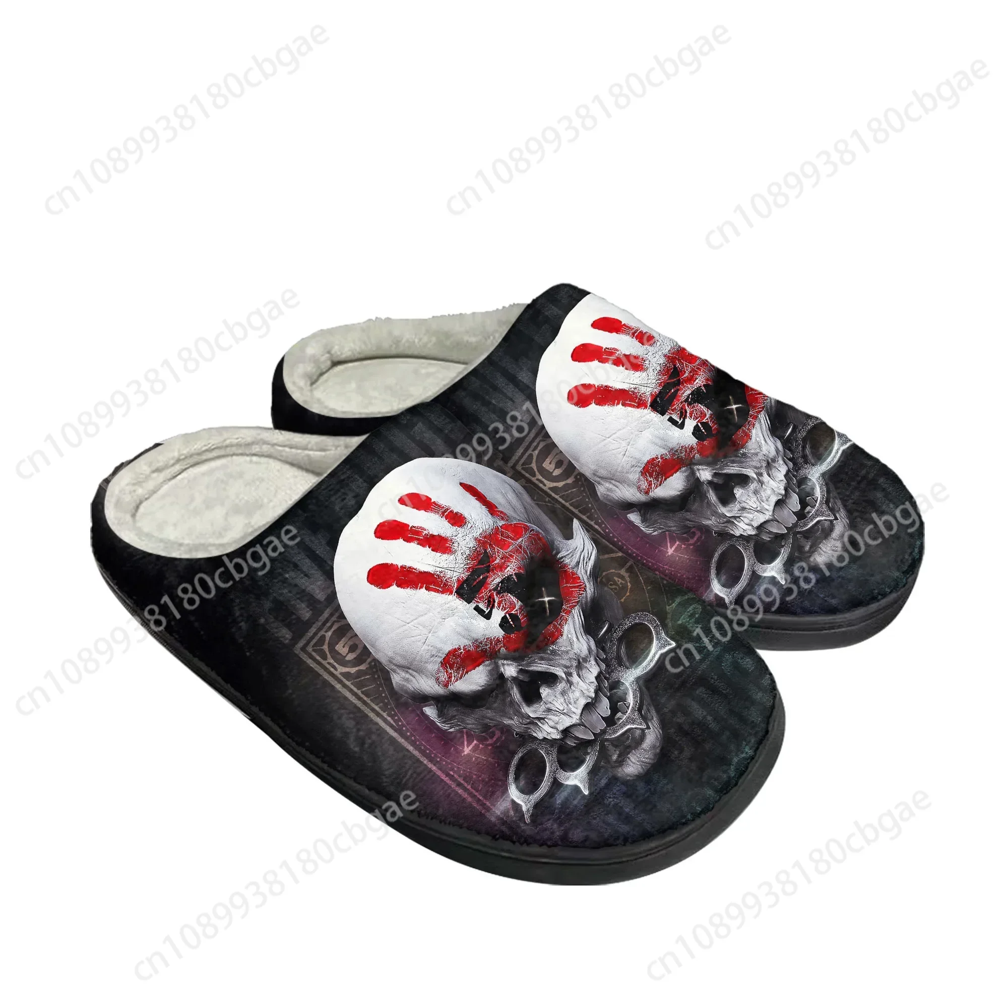 Cinco dedos morte soco casa algodão chinelos personalizados das mulheres dos homens sandálias de pelúcia rock band casual manter sapatos quentes chinelo térmico